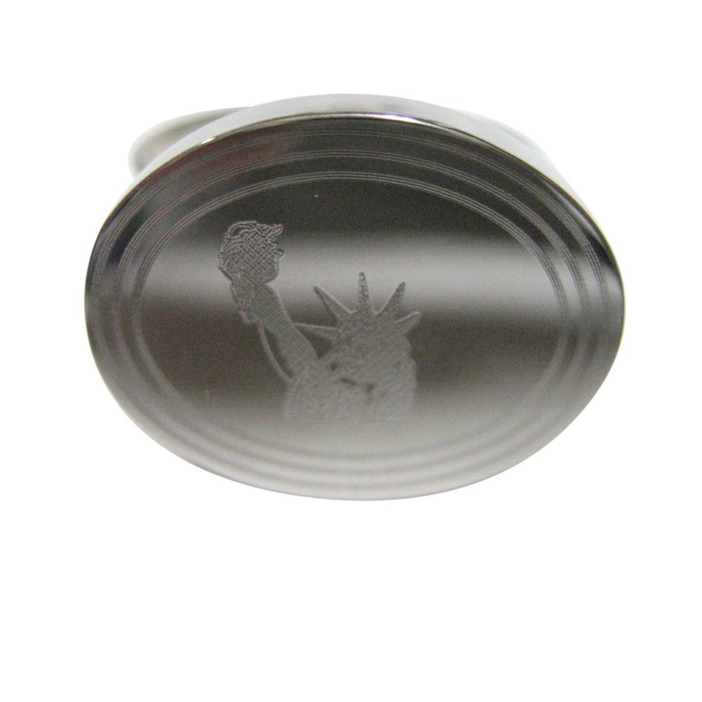 Etched Oval Iconic Statue of Liberty Ring